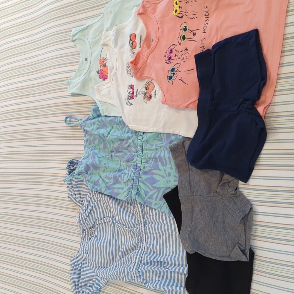 Lot of girls rompers, tanks and bike shorts size S
